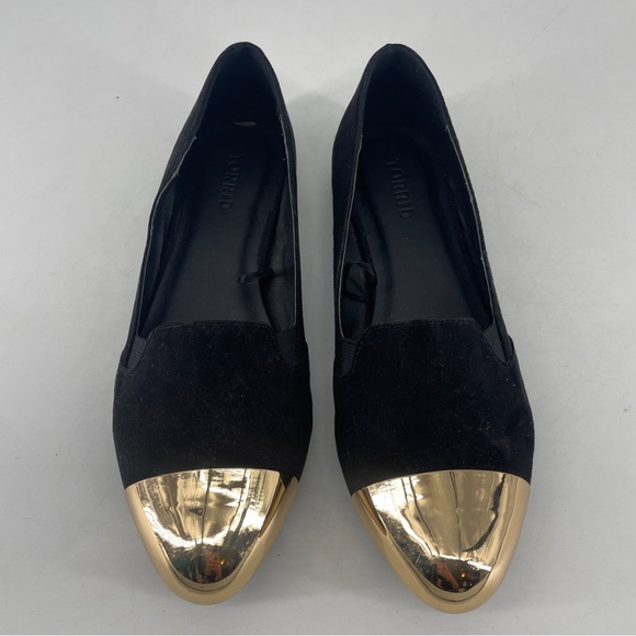 TORRID Black/Gold Pointed Toe Flats sz 8.5 Wide - Picture 3 of 4